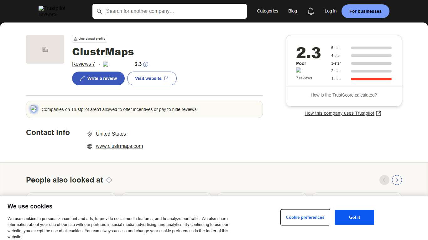 ClustrMaps Reviews Read Customer Service Reviews of www.clustrmaps.com