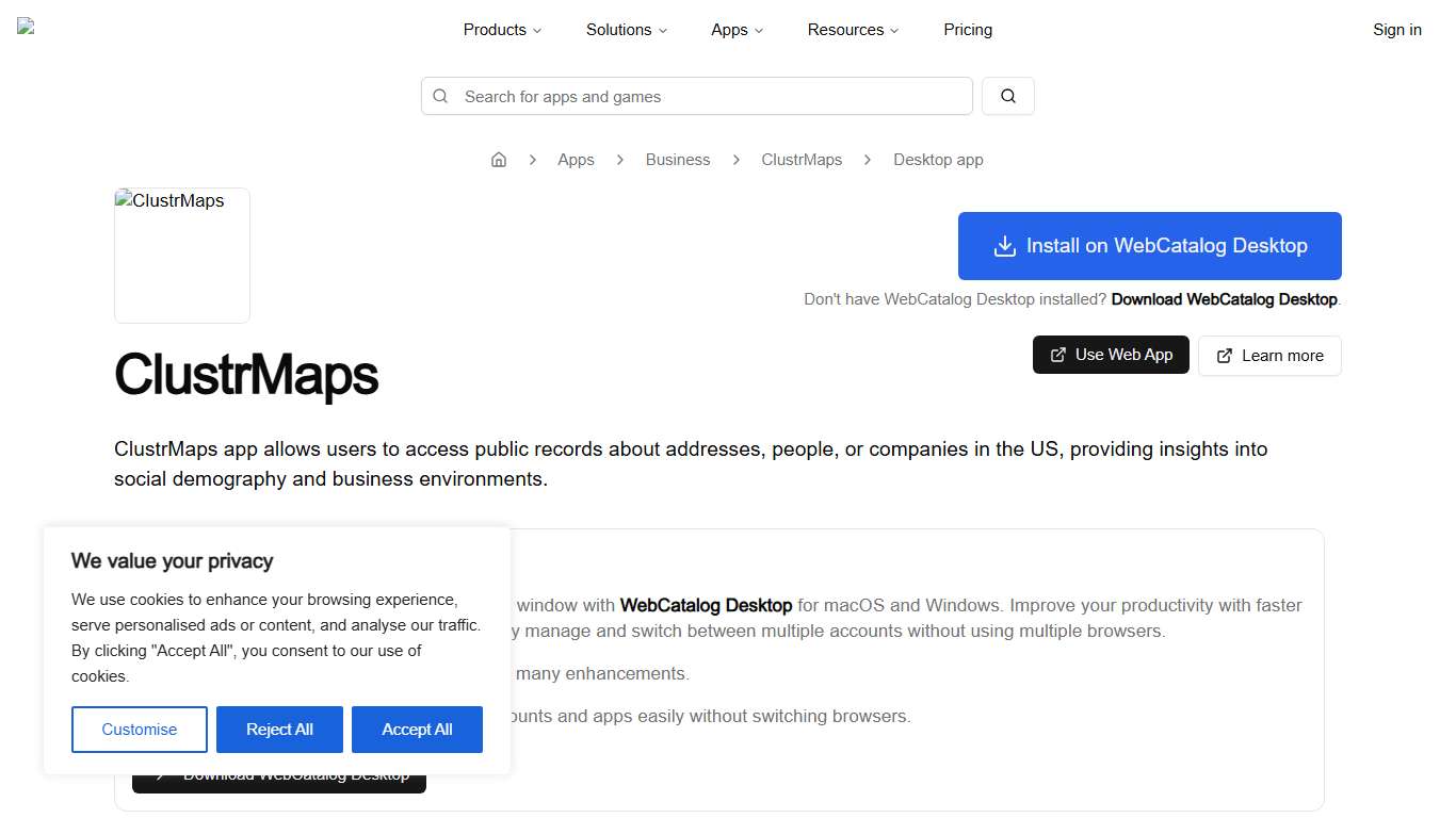 ClustrMaps - Desktop App for Mac, Windows (PC) - WebCatalog