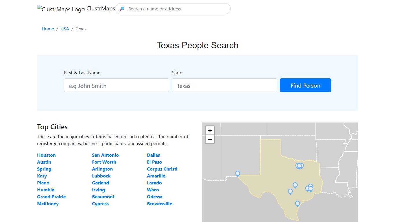 Texas People Search: page 1 — ClustrMaps